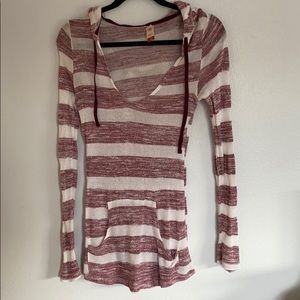 Striped knitted hoodie